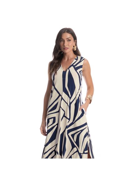 Vestido Com Bolso Azzurra Azul-marinho - Imagem 1