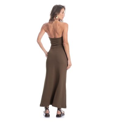 Vestido Longo Marroni - Imagem 4 - Mobile