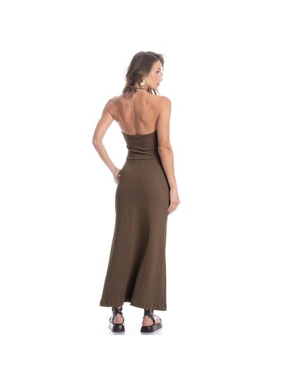 Vestido Longo Marroni - Imagem 4 - Desktop