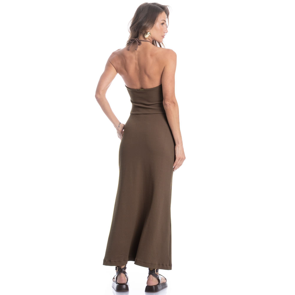 Vestido Longo Marroni - Imagem 4 - Mobile