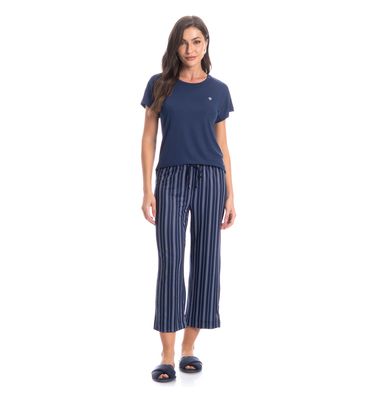 Pijama Feminino Capri Stripes - Imagem 3 - Mobile