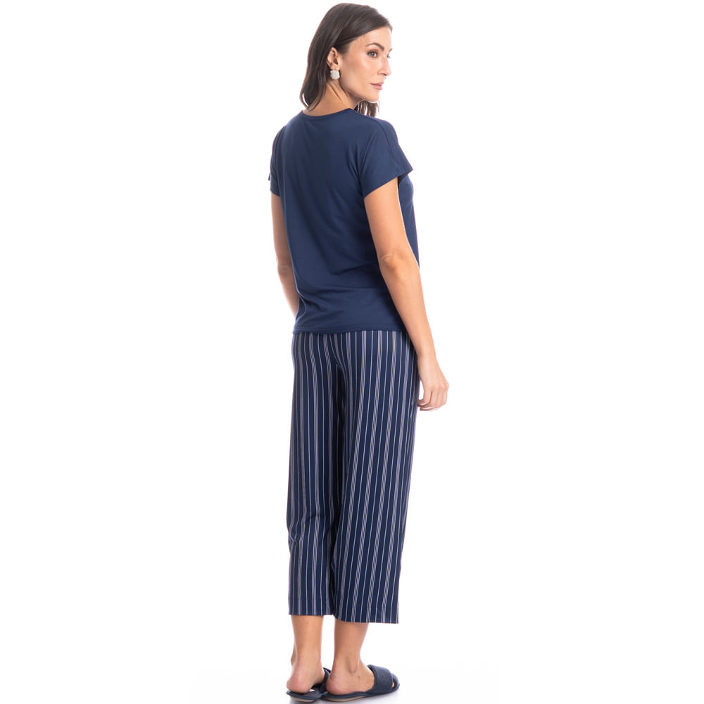 Pijama Feminino Capri Stripes - Imagem 4 - Mobile