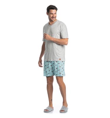 Pijama Masculino Curto Al Mare Tombini - Imagem 3 - Mobile