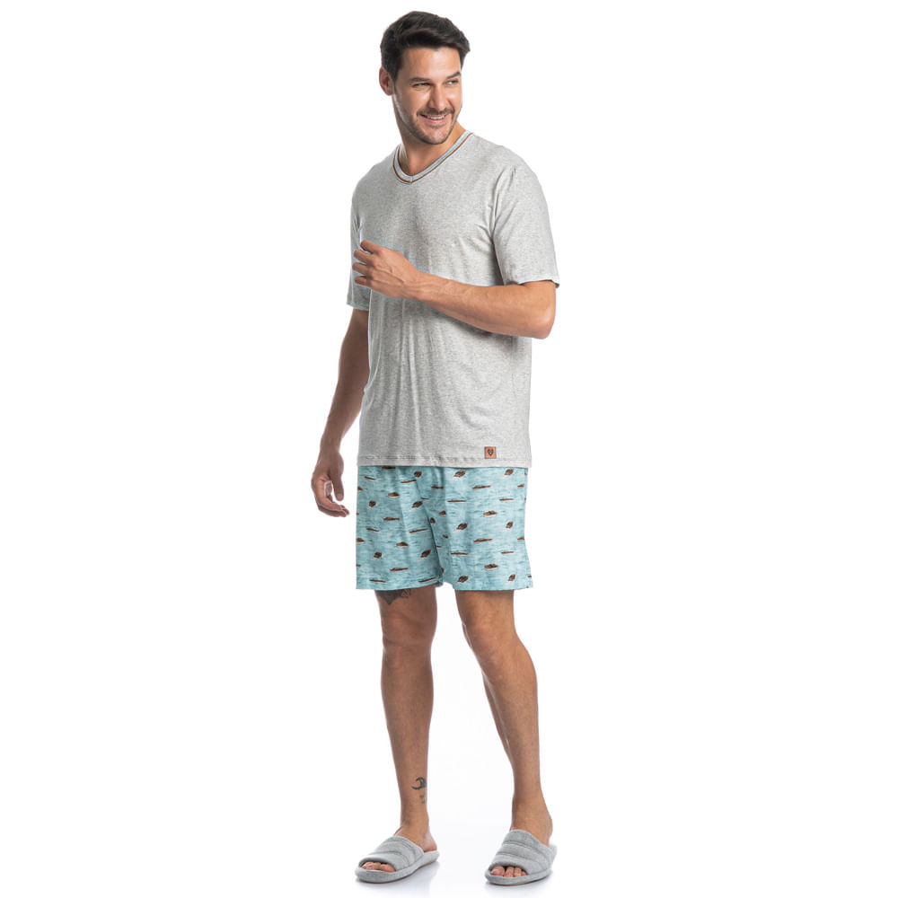 Pijama Masculino Curto Al Mare Tombini - Imagem 3 - Mobile