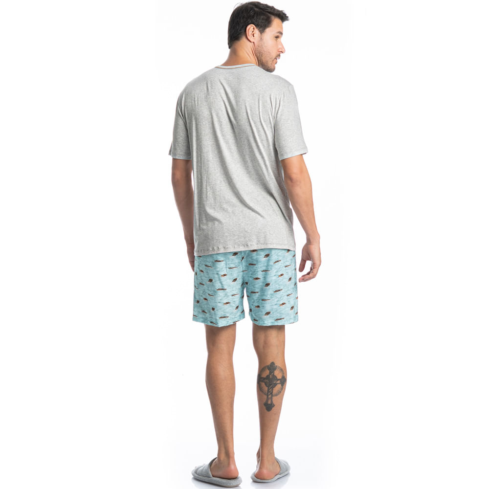 Pijama Masculino Curto Al Mare Tombini - Imagem 4 - Mobile