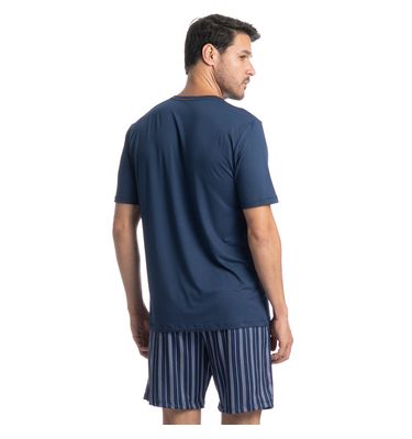 Pijama Masculino Curto Stripes Tombini - Imagem 2 - Mobile