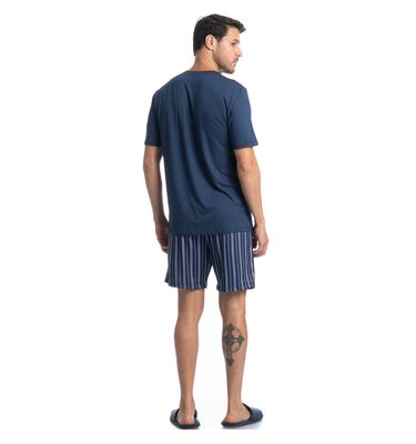Pijama Masculino Curto Stripes Tombini - Imagem 4 - Mobile