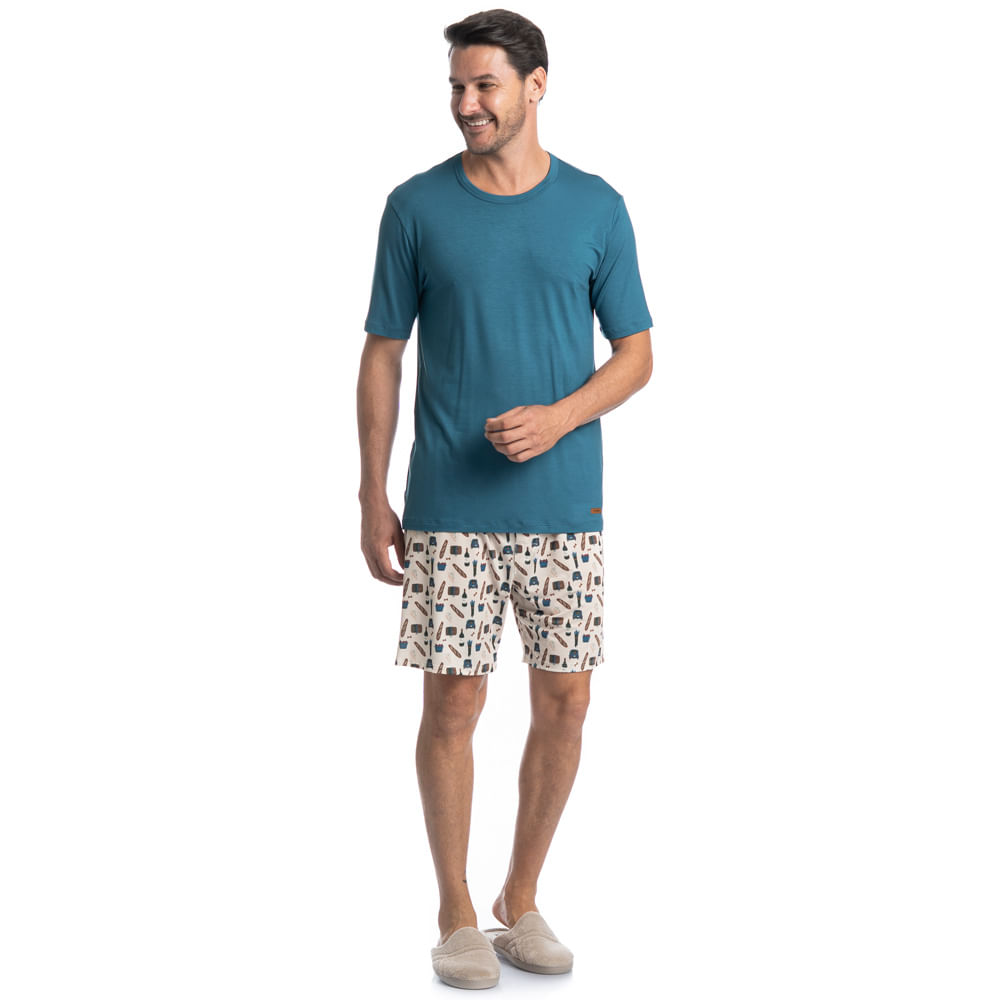 Pijama Masculino Curto Italy Tombini - Imagem 3 - Mobile