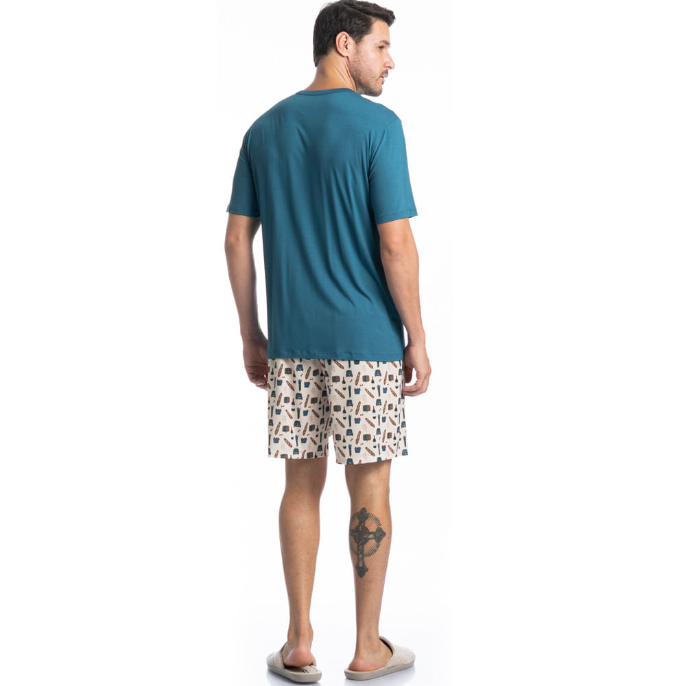 Pijama Masculino Curto Italy Tombini - Imagem 4 - Mobile