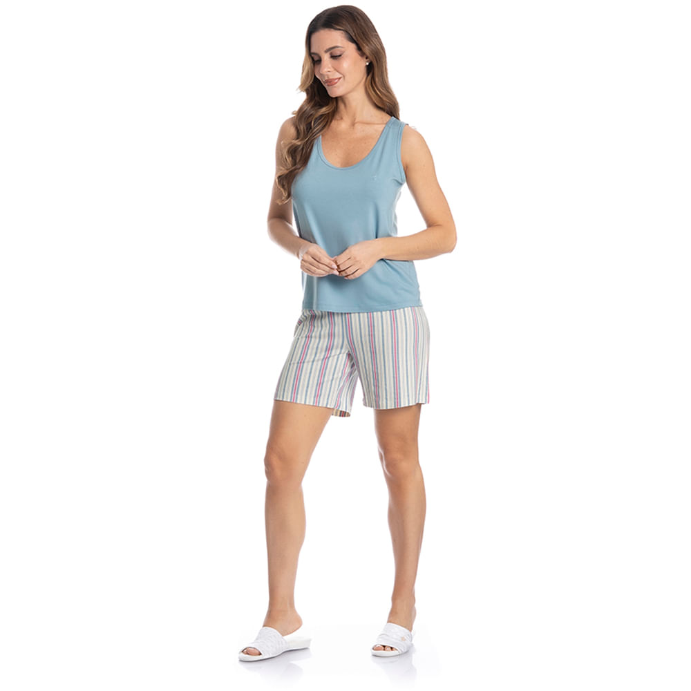 Pijama Feminino Shortão Regata Melissa - Imagem 3 - Mobile