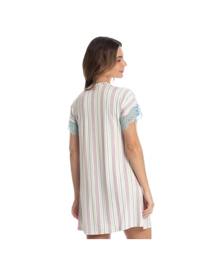 Camisão Curto Abotoado Com Renda Melissa - Imagem 2 - Desktop