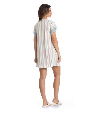 Camisão Curto Abotoado Com Renda Melissa - Imagem 3 - Mobile