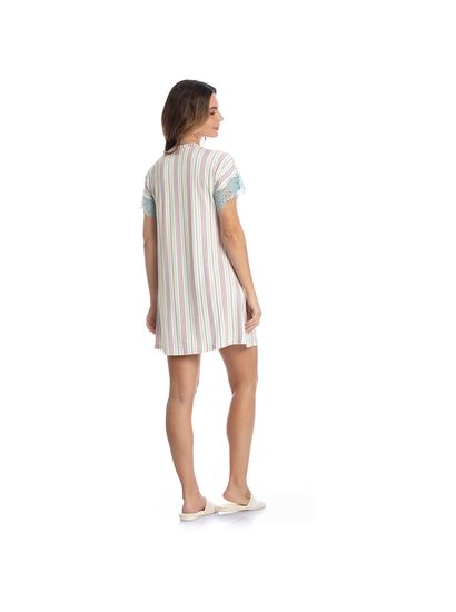 Camisão Curto Abotoado Com Renda Melissa - Imagem 3 - Desktop
