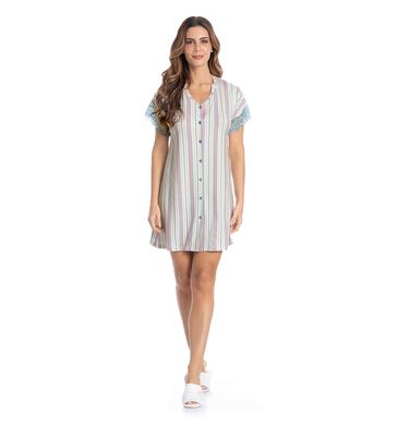 Camisão Curto Abotoado Com Renda Melissa - Imagem 4 - Mobile