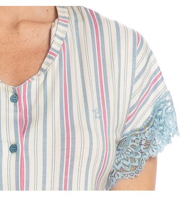 Camisão Curto Abotoado Com Renda Melissa - Imagem 5 - Mobile