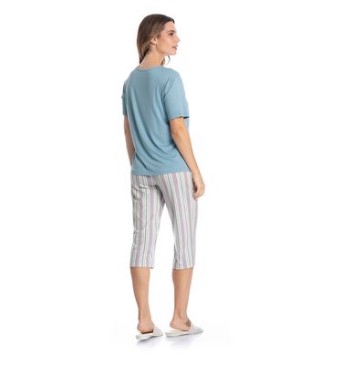 Pijama Feminino Pescador Com Renda Melissa - Imagem 4 - Mobile