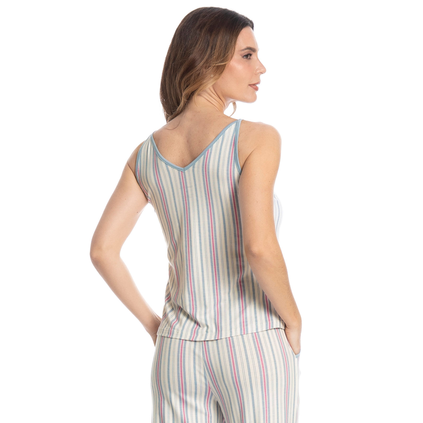 Pijama Feminino Capri Com Bolso Melissa - Imagem 2 - Mobile