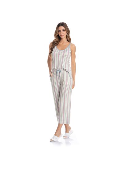 Pijama Feminino Capri Com Bolso Melissa - Imagem 3 - Desktop