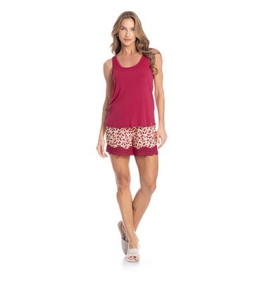 Pijama Feminino Curto Regata Primavera - Imagem 3 - Mobile