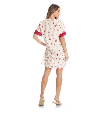 Camisão Feminino Curto Com Renda Primavera - Imagem 4 - Mobile