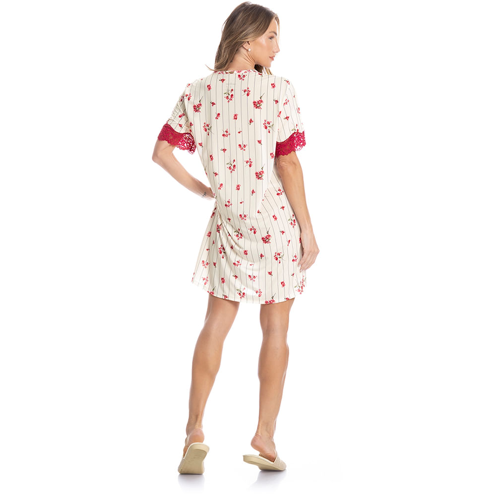 Camisão Feminino Curto Com Renda Primavera - Imagem 4 - Mobile