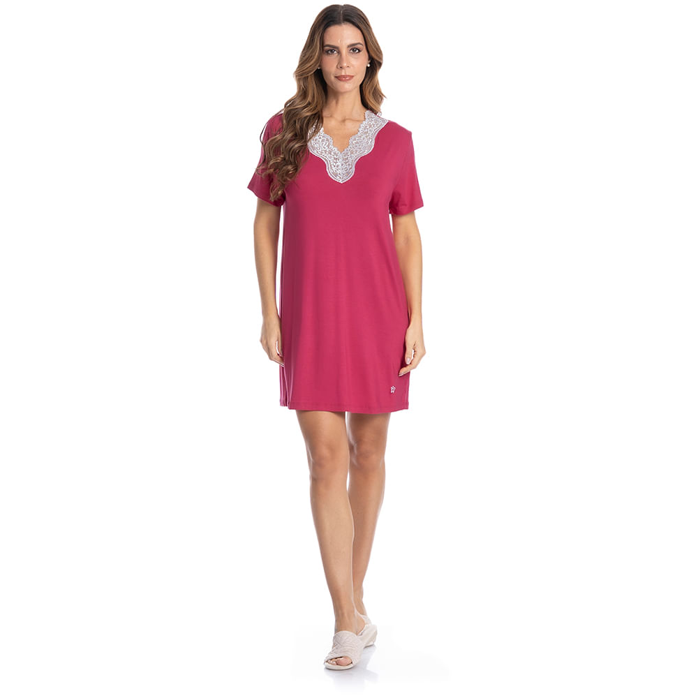Camisão Curto Com Renda Marisa - Imagem 3 - Mobile