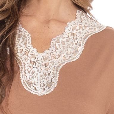 Camisão Curto Com Renda Marisa - Imagem 5 - Mobile