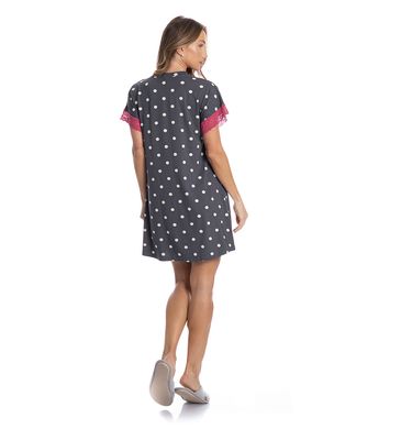 Camisão Curto Abotoado Com Renda Mel - Imagem 4 - Mobile