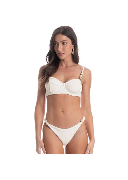 Biquíni Corset Média Creponê Branco - Imagem 1