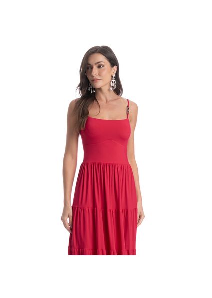 Vestido Longo Malibu Vermelho - Imagem 1