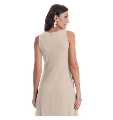 Vestido Midi Com Bolso Canelado - Imagem 2 - Mobile