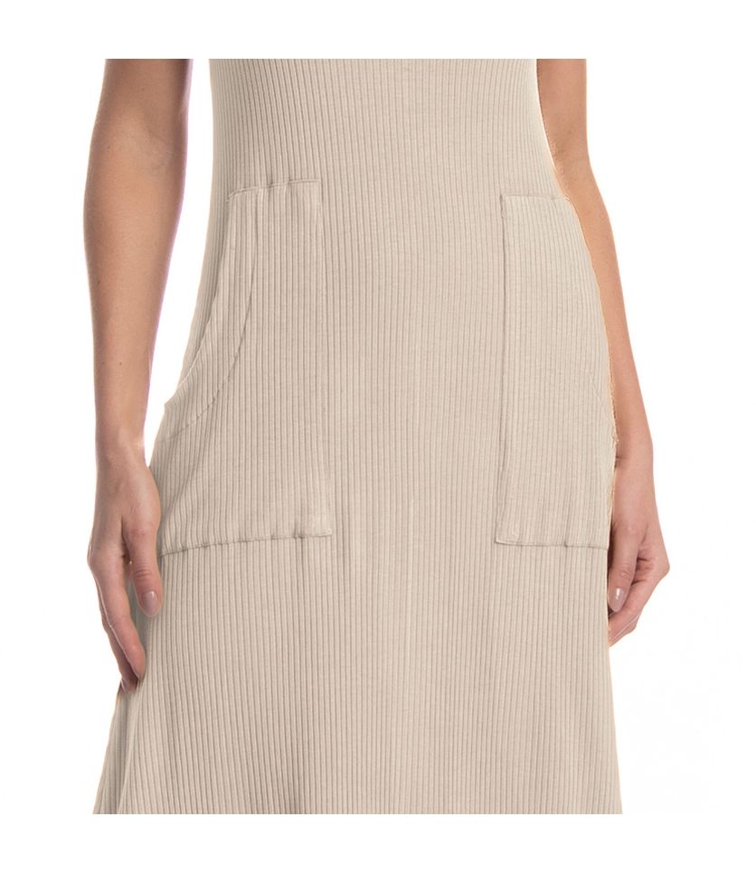 Vestido Midi Com Bolso Canelado - Imagem 5 - Desktop
