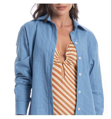 Camisa Feminina Elis Barroco - Imagem 5 - Mobile