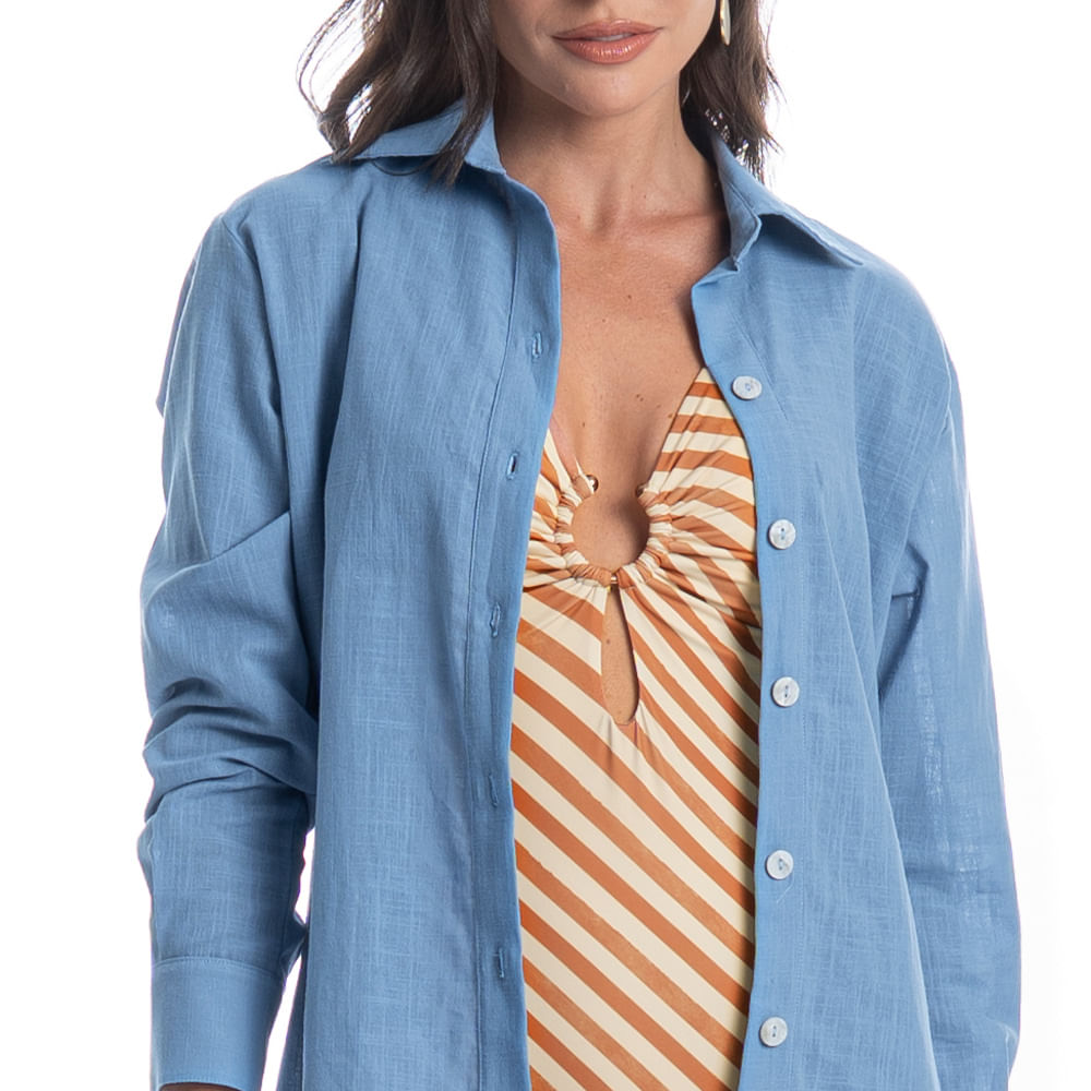 Camisa Feminina Elis Barroco - Imagem 5 - Mobile