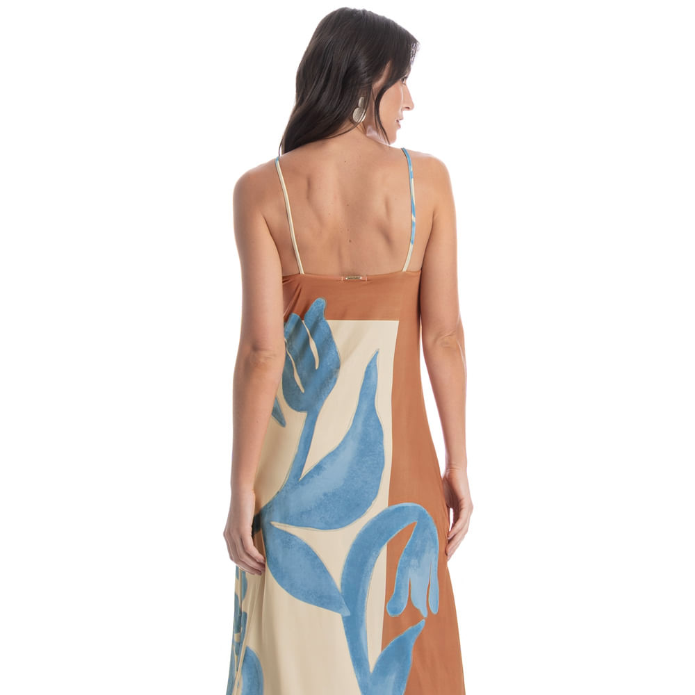 Vestido De Alcinha Barroco Marrom - Imagem 2