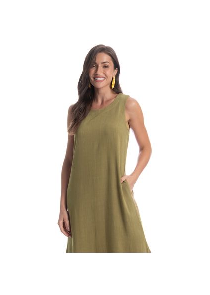 Vestido Regata Com Bolso Belize Verde - Imagem 1