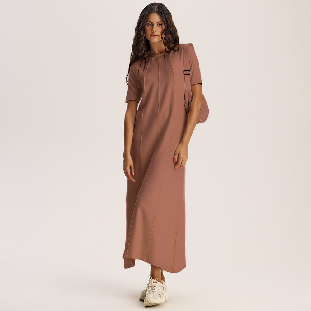 Vestido Com Manga Canelada Neotech Kayla - Imagem 3 - Mobile