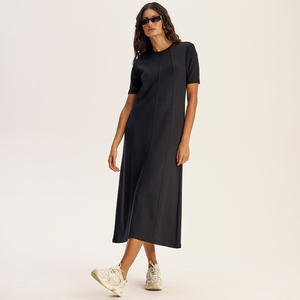Vestido Com Manga Canelada Neotech Kayla - Imagem 3 - Mobile