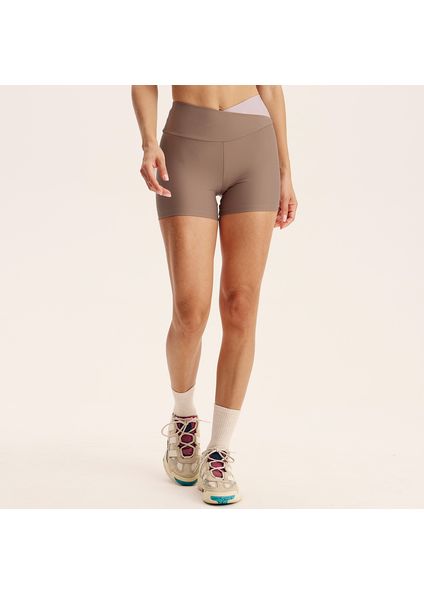 Shorts Curto Wrap Shape Creamy Vivame Marrom - Imagem 1