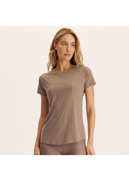 Camiseta Feminina Raglan Creamy Vivame Marrom - Imagem 1