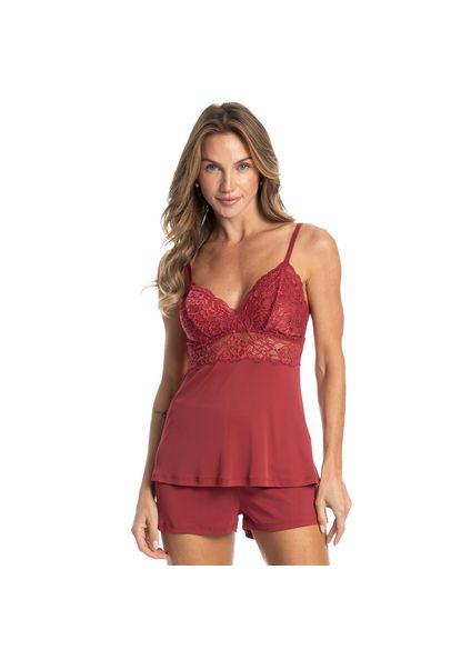 Short Doll Com Renda Manu Colors Vermelho - Imagem 1