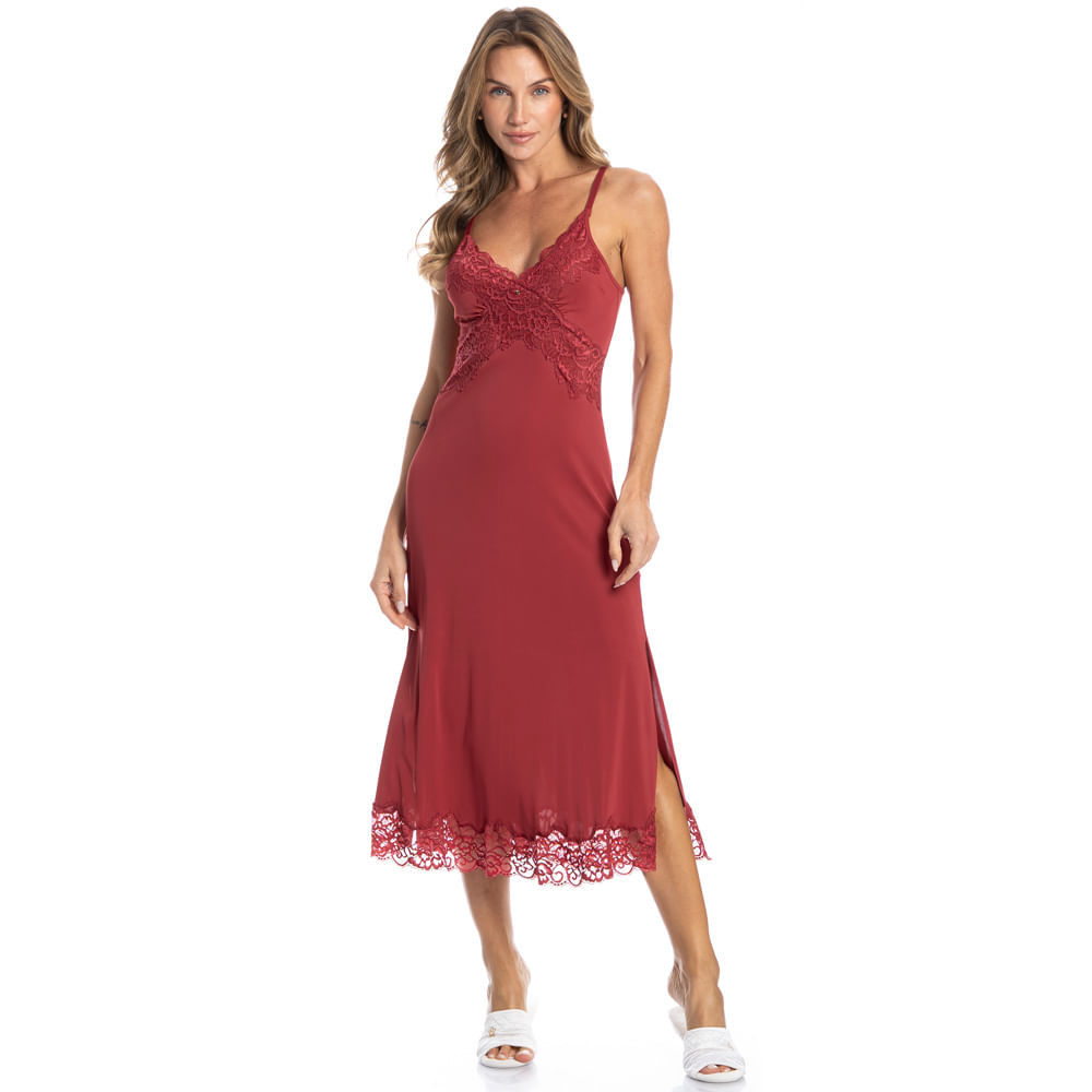 Camisola Midi Com Renda Manu Colors - Imagem 3 - Mobile