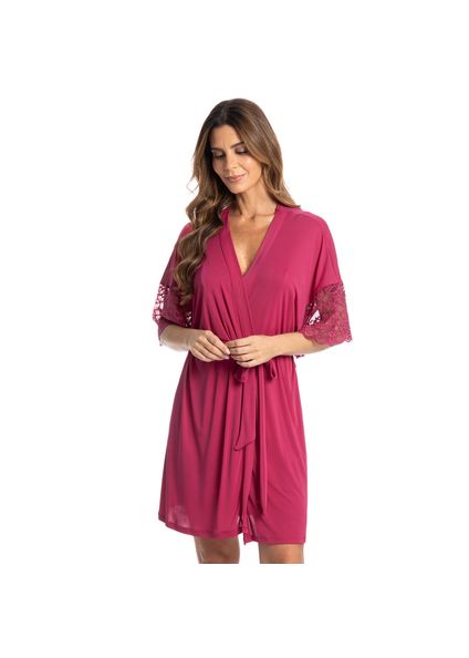 Robe Feminino Curto Com Renda Manu Colors Rosa - Imagem 1