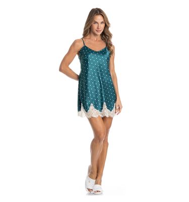 Camisola Em Cetim Com Renda Lara - Imagem 3 - Mobile