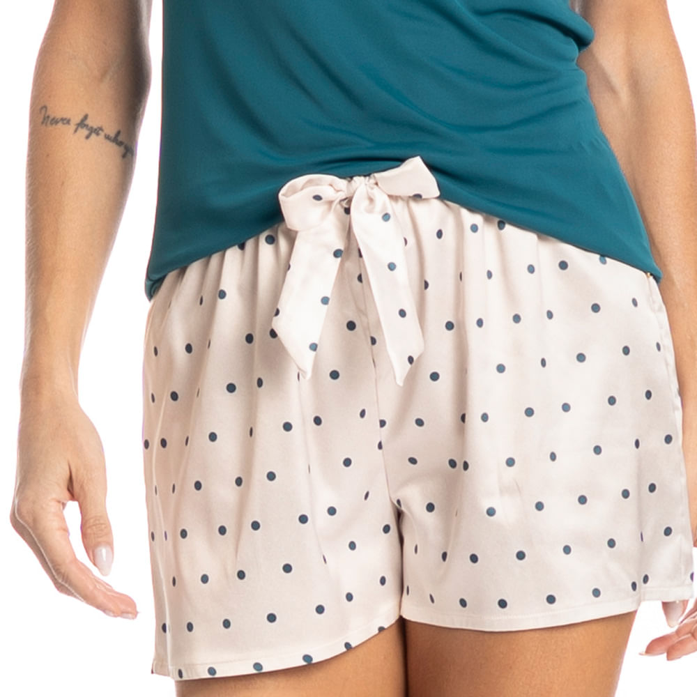 Pijama Feminino Curto Cetim Lara - Imagem 5 - Mobile