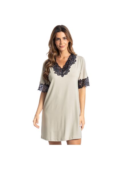 Camisão Com Renda Maia Bege - Imagem 1