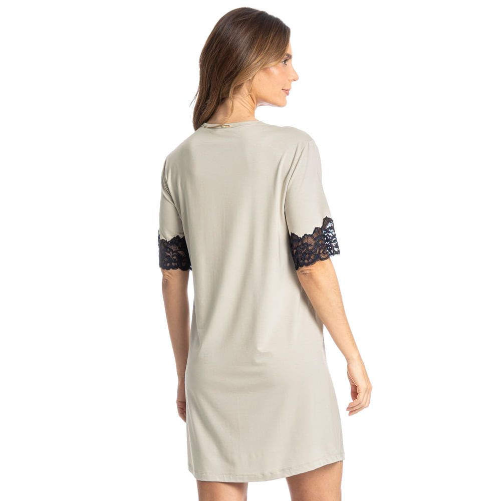 Camisão Com Renda Maia Bege - Imagem 2