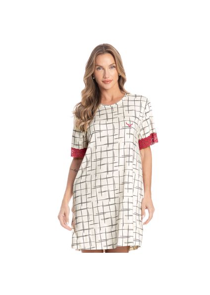 Camisão Feminino Com Renda Lorena Branco - Imagem 1