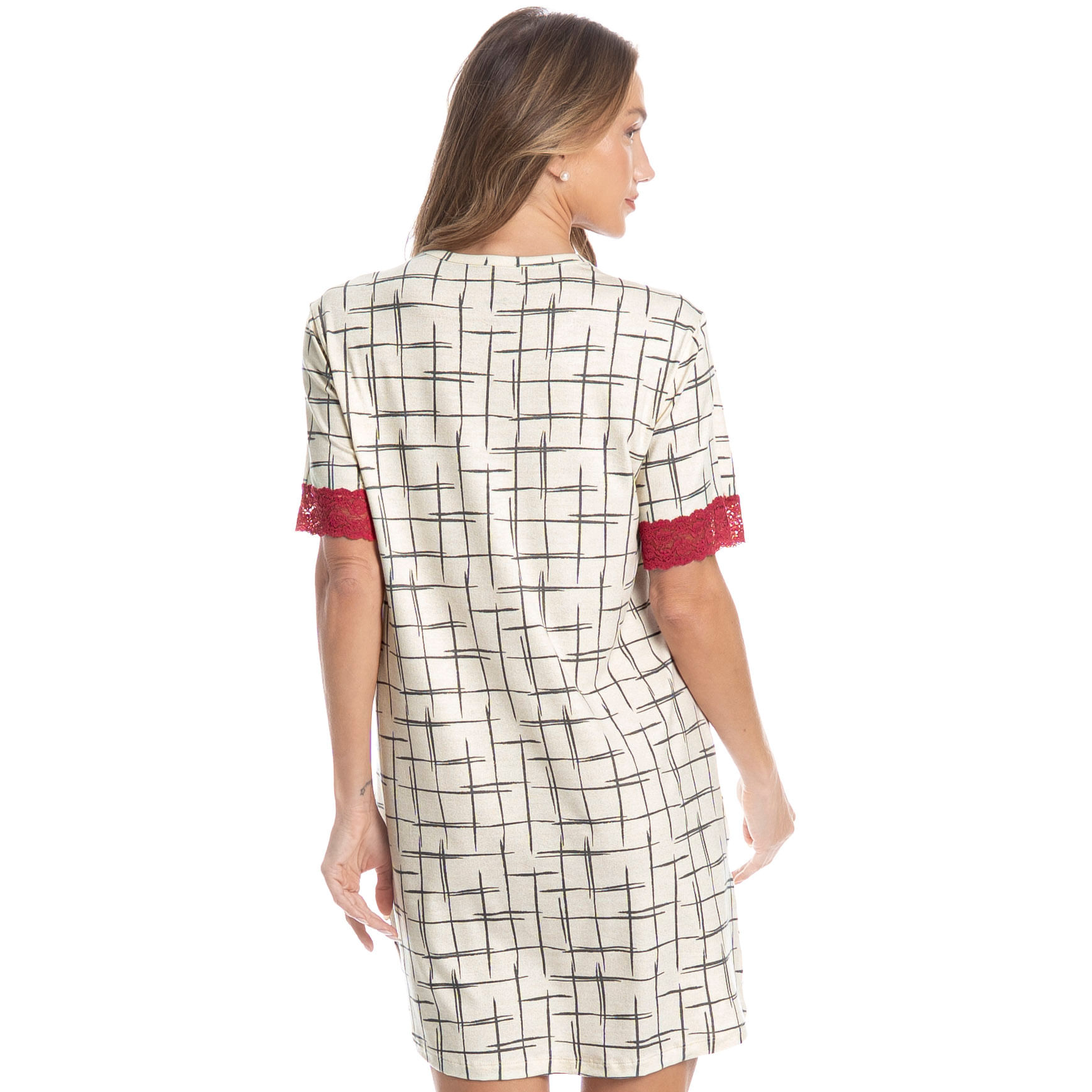Camisão Feminino Com Renda Lorena Branco - Imagem 2