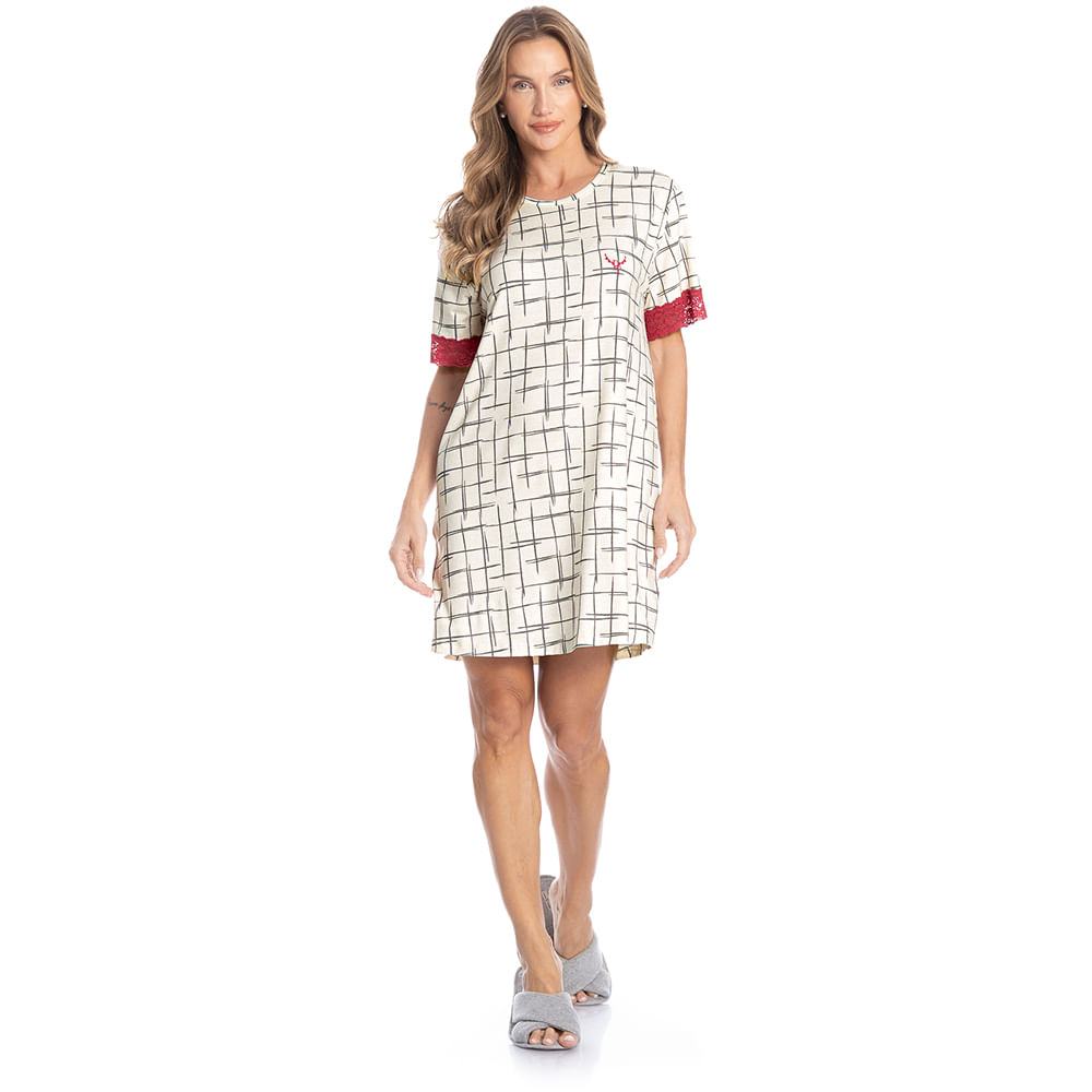 Camisão Feminino Com Renda Lorena - Imagem 3 - Mobile